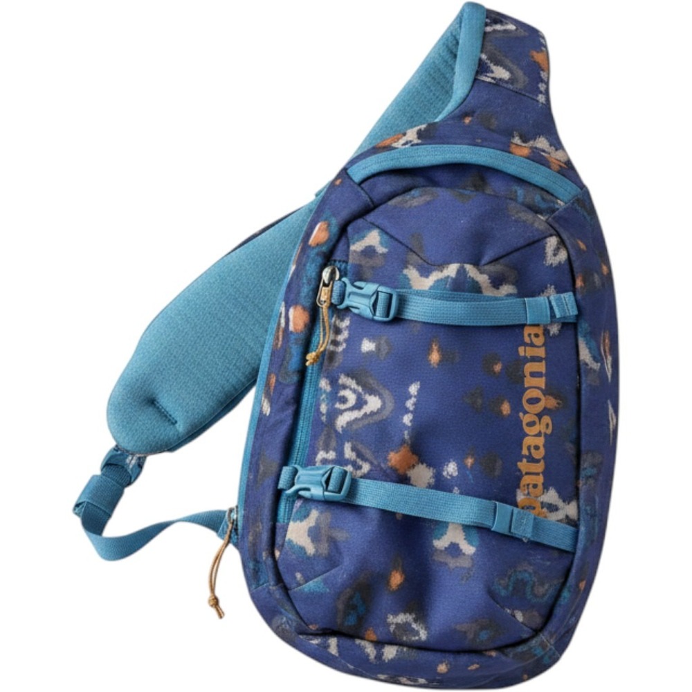 Patagonia Atom Sling 8L Bag Blue Ikat Geometric Print One Shoulder Backpack